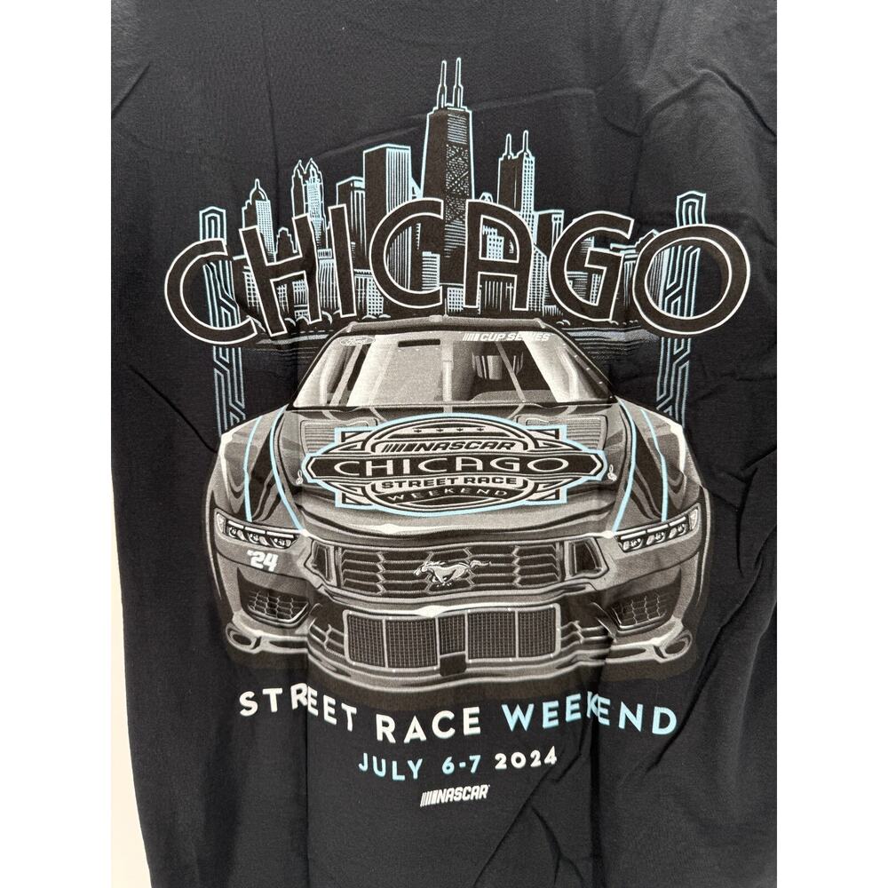 Chicago NASCAR Street Race Weekend Logo T-Shirt Ghost 2024 Size XL Black